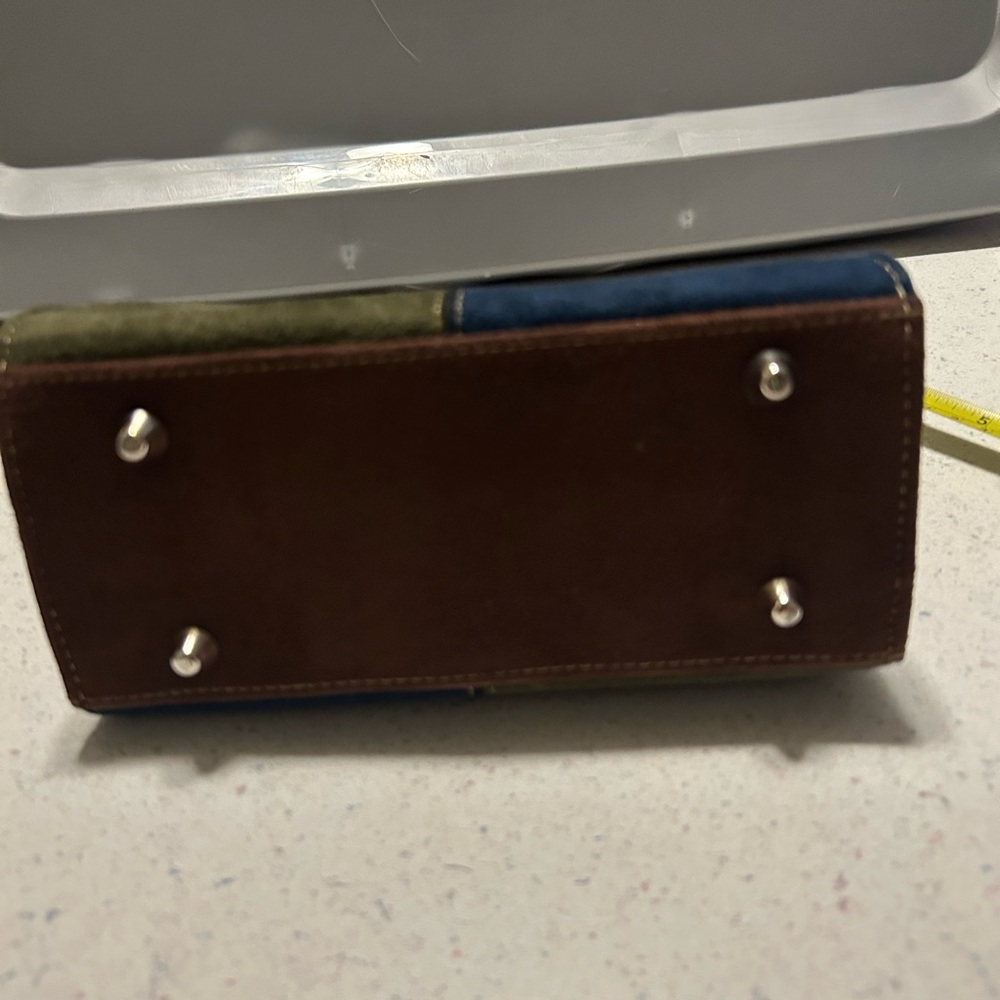 Multicolor Suede Patchwork Handbag - image 5